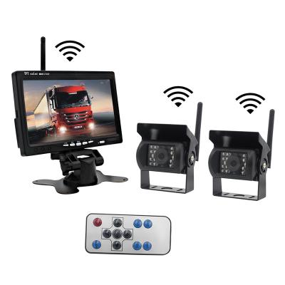 China 7Inch Stereo Analog Signal Truck Cargo Camera 24V Wireless Reversing Image for sale