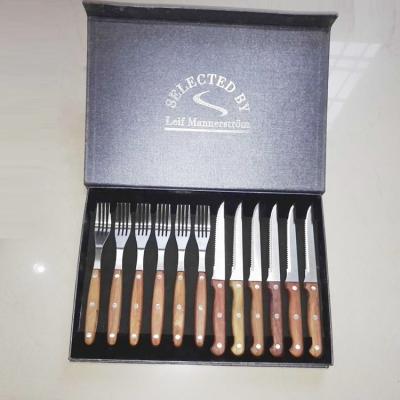 China Fashion Style Steak Knife and Fork Set Sustainable Kitchen Serrated for sale