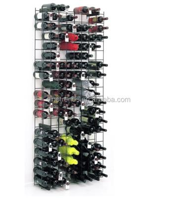 China Viable Black Lattice 152-Bottle Gauge Metal Matel Storage Rack Heavy Wine Rack for sale