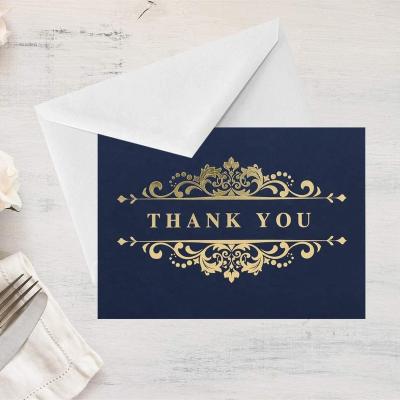 China Europe Amazon Hot Sale Programmable Bi-Fold Greeting Cards Foil Stamp Custom Thank You Card Pack With Envelope for sale