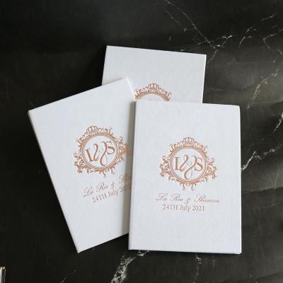 China Europe Rose Gold Mirror Acrylic Folio Hard White Velvet Invitations Card With Custom Printing Information for sale