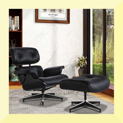 China Adjustable (Other) EMS Lounge Chair & Ottoman Lounge Chair & Ottoman Chair Classic Design Black Leather for sale