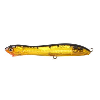 China 3D Eyes Topwater Surface Casting 3D Fishing Popper Inshore Pencil Hard Floating Trolling Lure for sale