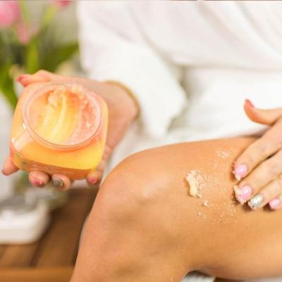 China High Quality Organic Foaming Fruit Exfoliator Custom Whipped White Vegan Whitening Ice Cream Brightening Bulk Orange Body Scrub for sale