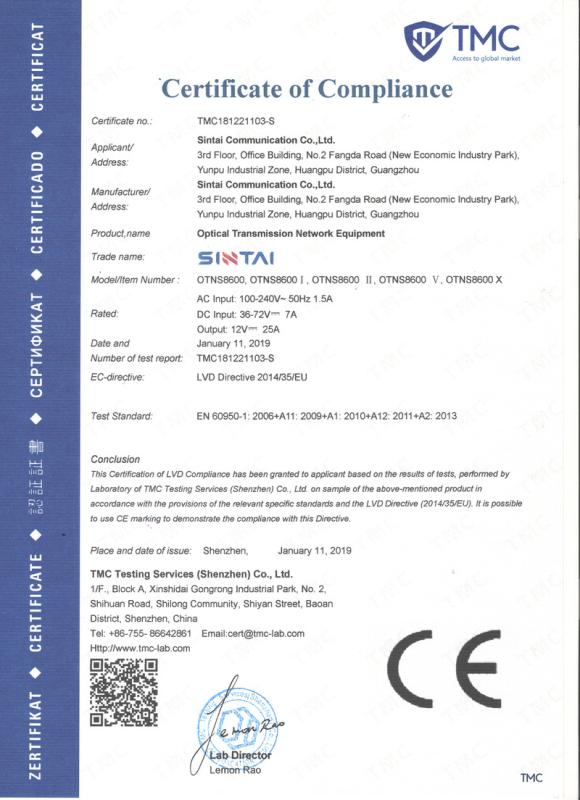 CE - Guangzhou Sintai Communication Co., Ltd.