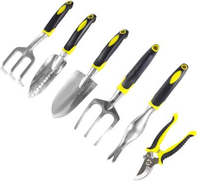 China Yard Garden Tool Kit 6 Piece Heavy Duty Gardening Work Set Stainless Steel Tool Kit With Soft Rubberized Non-Slip Handle Tools for sale