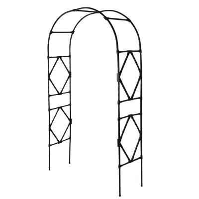 China Factory Wholesale Custom PE Coating Steel Black White Wedding Arch Easily Assembled for sale