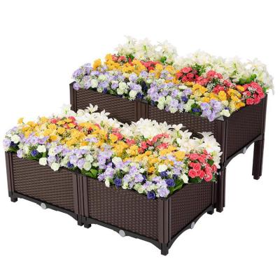 China CLASSIC hot sale wholesale garden wpc plastic flower pots raised bed kit for sale