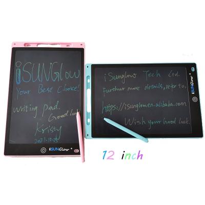 China Erasable A4 Size 12 Inch LCD Drawing Pad 6 Colors Tablet Erasable Colorful Writing Kids Painting Drawing Board Erasable Note Book for sale