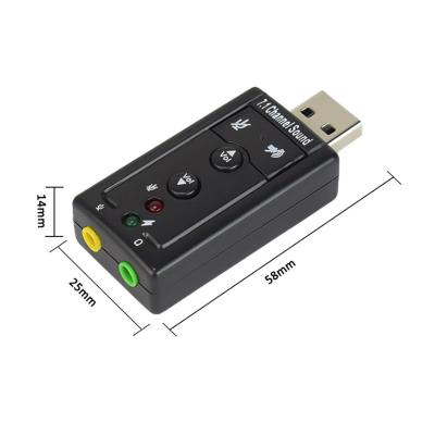 China 3D Audio Computer 3D Stereo Sound System 7.1 Channel USB Audio Stereo Sound Card Mic Speaker Adapter for sale