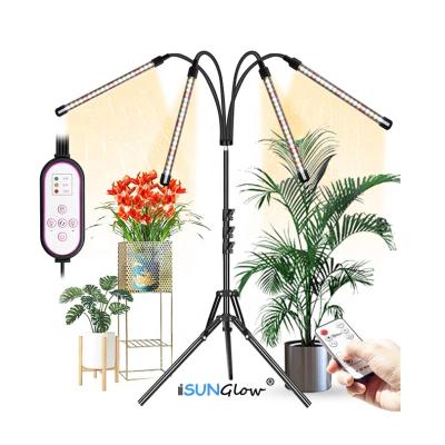 China Adjustable Modes 100W 192 LED Head Four Plants Growing Lamp Indoor 4AM Plants Grow Light With Floor Stand Tripod Full Spectrum Grow Lamp for sale