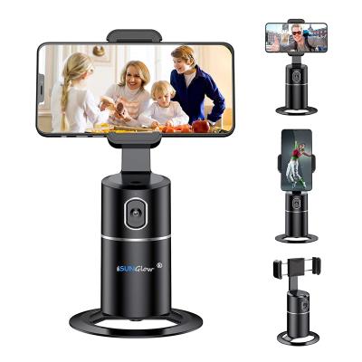 China 360 AI Adjustable Smart Phone Mount Gimbal Stand Selfie Stick Blog Content Creation Vlog Live Stream Video Calls Auto Face Track Holder for sale