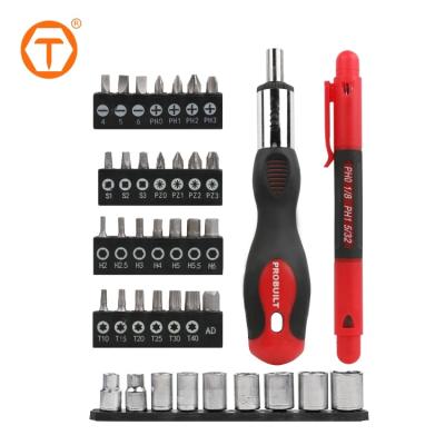 China Household Screwdriver 39pc Phone Repair Tools Chrome Vanadium Ratchet Screwdriver Bit Socket Screwdriver Set for sale