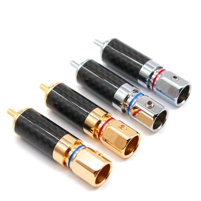 China MVS RCA Plug Audio Amplifier AV Cable Connector Audio Pure Copper Lotus Signal Plug for sale