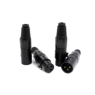 China audio & Black Audio MVS Connector 3 Pin Male Female Plugs 3 Cores XLR Plug For Microphone for sale