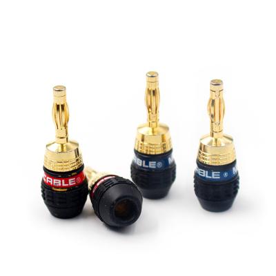 China audio & Visual pure copper rhodium plated carbon fiber 9mm rca banana plug adapter male for sale