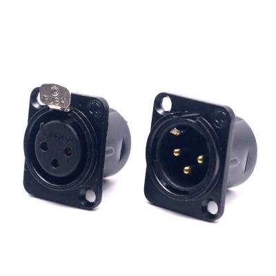 China XLR Connector 3 Pin Chassis Pure Copper Male Pure Copper Rhodium Plated Audio Connector, Chassis Female Connectors for sale