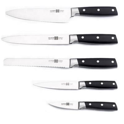 China Royal Swiss Line 5pcs Sustainable German Steel 1.4116 Single Bolster Kitchen Knife Set With ABS Handle for sale