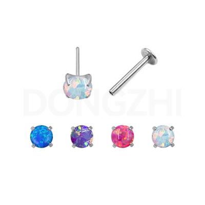 China Authentic CLASSIC Titanium Tasty Opal Planet 4 Titanium Single Fork Jewelry 18g Threadless Piercing Threadless Piercing The Worker Stud Earring for sale