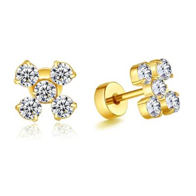 China 2022 Hypoallergenic 100% Nickel Free Stud Earrings Titanium Earring Woman Cartilage Boy Zircon Hypoallergenic Zircon for sale