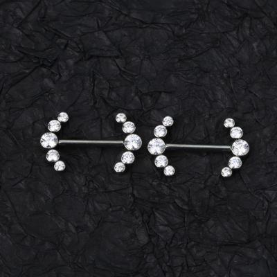 China rintinn Jewelry Hypoallergenic Top Selling Jewelry Zirconia Barbell Nipple f 136 Nipple Stretching Jewelry Piercing for sale