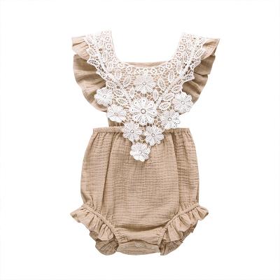 China Wholesale Breathable Baby Clothing China Cotton Lace Ribbon Dress Patterns Baby Romper For Girls From China Supplier for sale