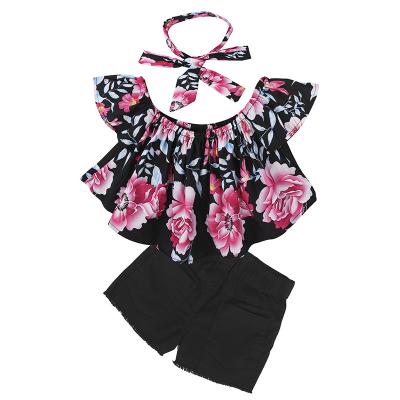 China New Arrival Summer Boutique Wholesale Kids Breathable Clothes Casual Girls Short Set From China Supplier for sale