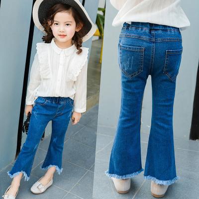 China Sustainable Kids Boutique Clothing Clothes Latest Bell Bottom Jeans Kids Wholesale Clothing for sale