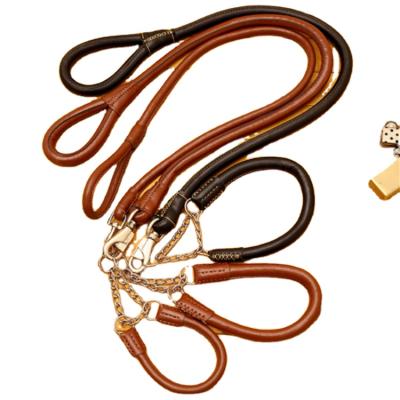 China Factory Wholesale Custom Luxury Leather Dog Leash And Collar Viable For Big Large Dog for sale