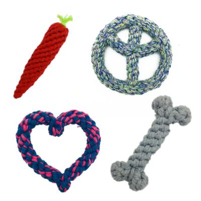 China Wholesale Multi Viable Cotton Rope Shape Pet Dog Cat Dog Molar Chew Rope Toy for sale