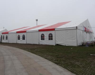 China Large commercial party tent wth white / red Double PVC Coated Rooftop for sale