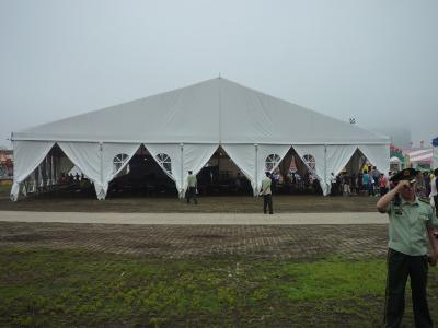 China Steel Frame Tent Self Cleaning , Festival Event Tent White PVC Cloth Marquee for sale