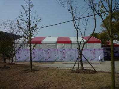 China Red Large Outdoor Tent Aluminum Frame Material For Opening Ceremony Fire - Proof for sale