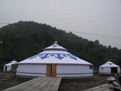 China 50 Sqm Customized Mongolian Yurt Tent With Attractive Inner Decoration for sale