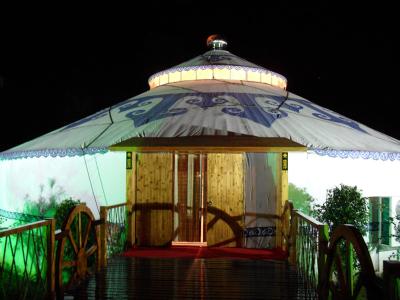 China Bamboo Frame Pvc Covered   Mongolian Yurt Tent For Tourist Camping Waterproof for sale