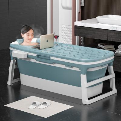 China Portable Folding Home SPA Bath Tub Adult Child Family Bathroom Adult Pet Tub Soaking Plastic Foldable Tub for sale