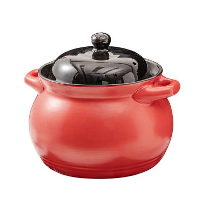 China WEIYE Viable 3 Liters Open Flame Cookware Wholesale Durable Kitchen Earthened Cooking Pot Bean Pot Porcelain Soup Pot for sale