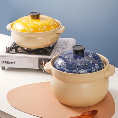 China WEIYE sustainable 2.8 liter 6.8 liter durable Japanese porcelain 2 heat resistant stewpot set earthened casserole clay cooking pot for sale