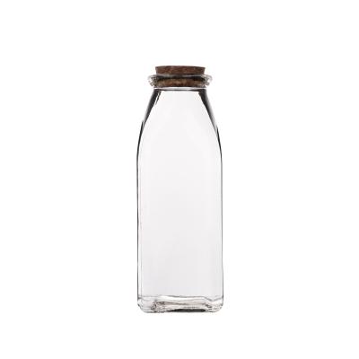 China Food Clear Juice Bottles Glass Milk Bottle With Metal Lid Beverage Bottle for sale