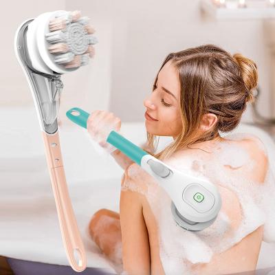 China Long Handle Rechargeable Waterproof Electric Multi Function IP67 Long Handle Massage Bath Shower Body Bath Sweep Electric Bath Brushes for sale