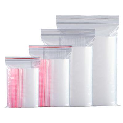 China Recyclable Clear PE Plastic Zipper Bag Food Packaging Reusable Sealed Plastic Bags for sale