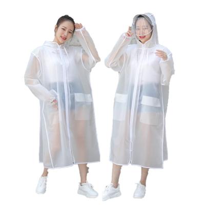 China Factory Direct Sales Portable Non-disposable Raincoat Single Person Raincoat Long Style Hooded Rain Coat for sale