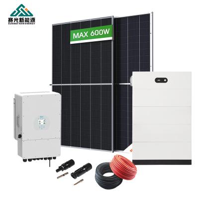 China Full Set 8kw 10kw 12kw Solar Home Solar Power System Storage 410-700Watts Solar Panels On Grid Solar System Solar Home System for sale