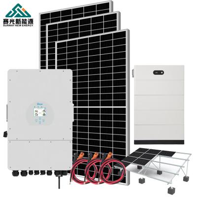 China 10kw Storage Home Solar Power System Solar Panel System 5kw 8kw 10kw 12kw Solar Panel System Complete Hybrid Power System For Home Use for sale