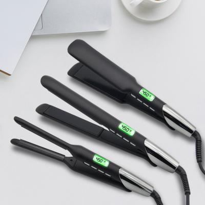 China NEW Custom Logo Safety Ulta LCD Display Professional Hair Straightener Irons Wholesale Private Label Flat Iron 2 in 1 Hair Curler for sale