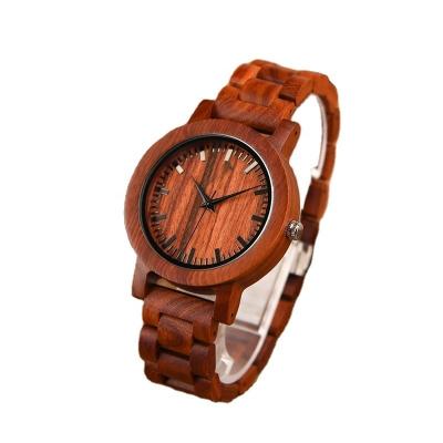 China 2020 Wholesale China CHRONOGRAPH DRONDE DEER Wood Watches Men With Red Sandalwood Band Natural Japan Quartz Watch for sale