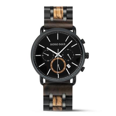 China 2021 Waterproof Automobile Date Factory Wholesale Stainless Steel Wood Watch Custom Logo Watches Men for sale