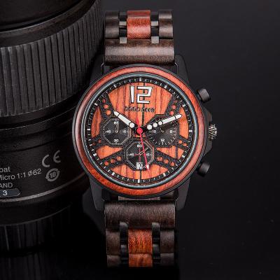 China Chronograph Amazon Wooden Watch Sales Support In The First Half Accepts Private Customization for sale