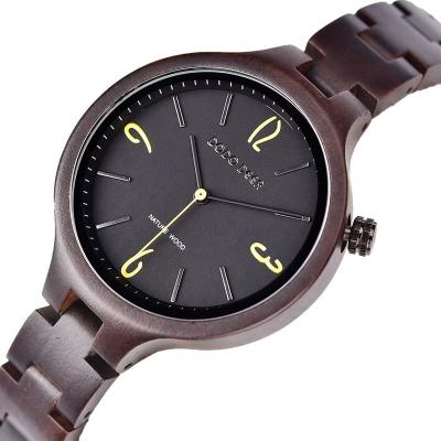 China 2020 Black and Maple Fashion Modern Fashion Sandal Quartz Watch Couples Non-Specific Wood Watches from China Factory DODRON DEER for sale