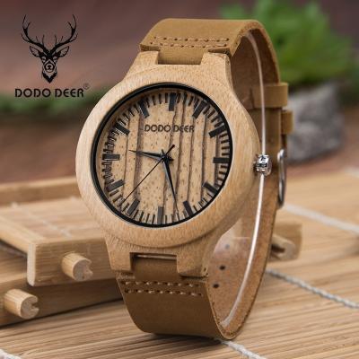 China Current Wooden Wrist 45mm Wrist Watches Bamboo DOVE DEER Chronograph Quartz Bamboo Luxury Fashion Japan Leather OEM For Men's Chronograph High Quality for sale